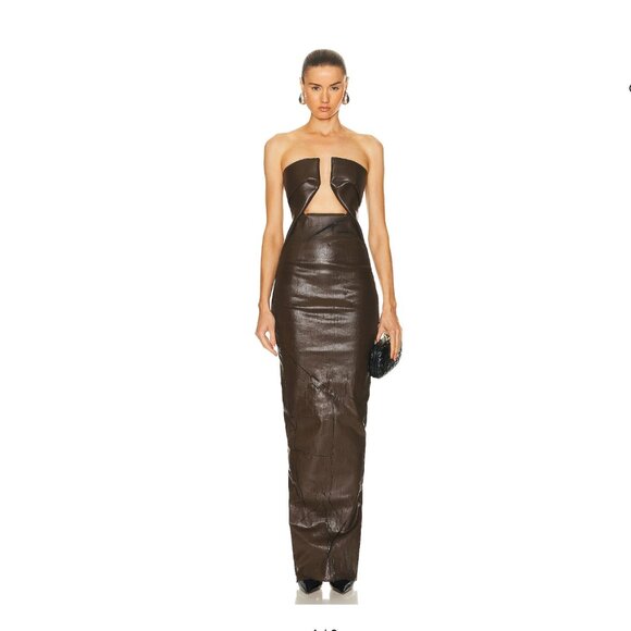 NWT's Rick Owens Prong Gown Brown Size 42 or US Size 6 - Picture 2 of 9